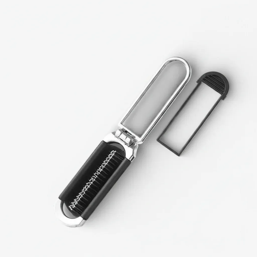 Brosse cheveux pliable miroir | Accessoire voyage compact design