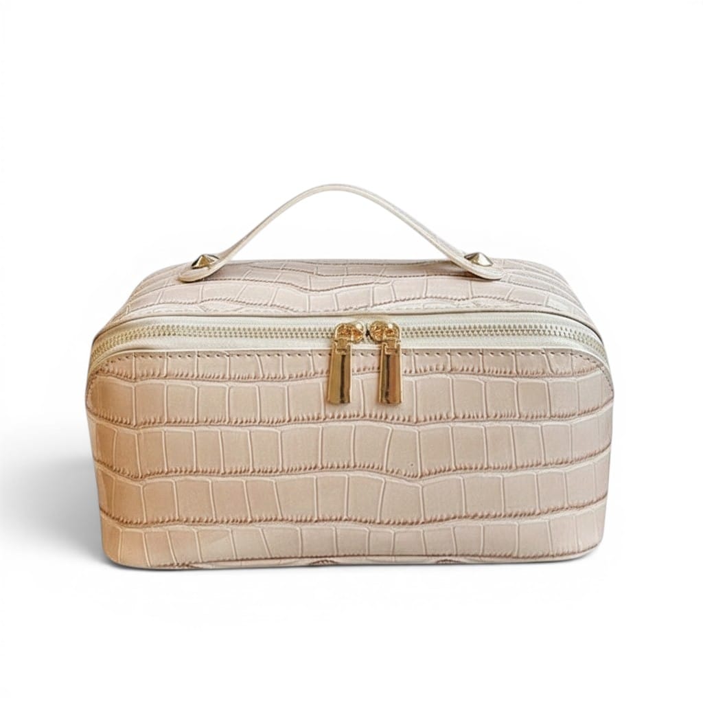 La Crova | Trousse de Toilette Femme - Simili Cuir Motif Croco