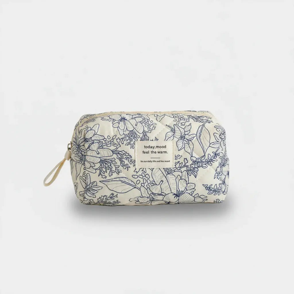 Trousse de toilette femme vintage à fleurs – compact