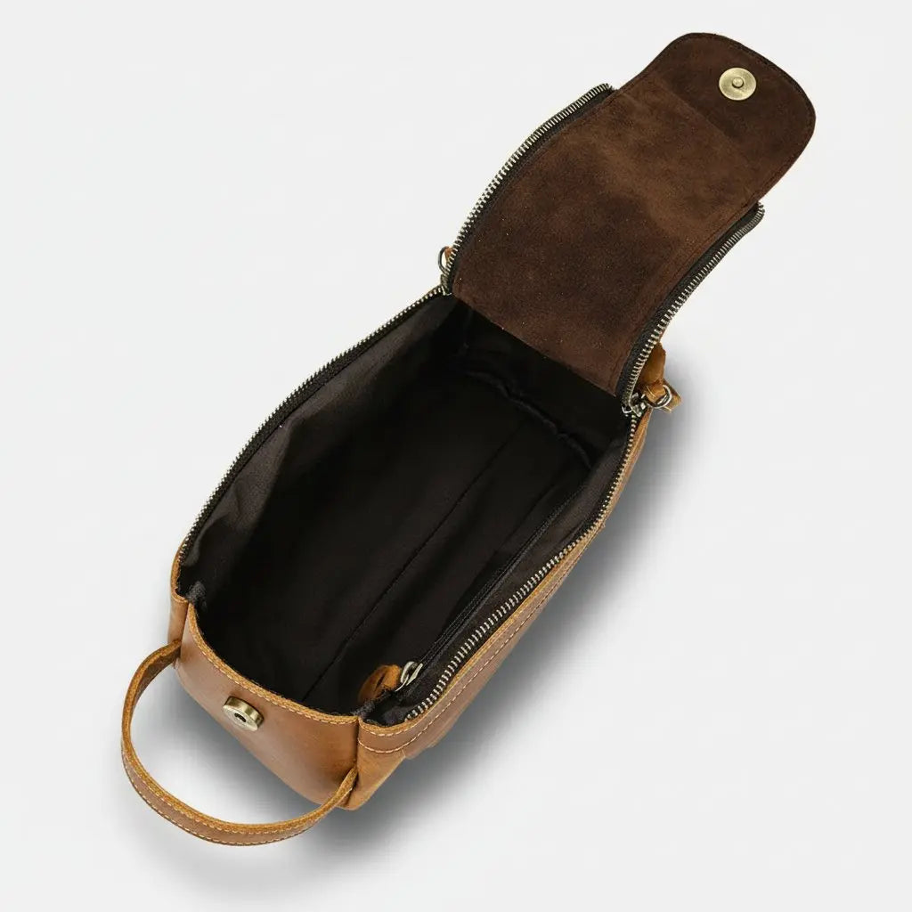 Trousse toilette homme cuir véritable Newsbirds – compacte