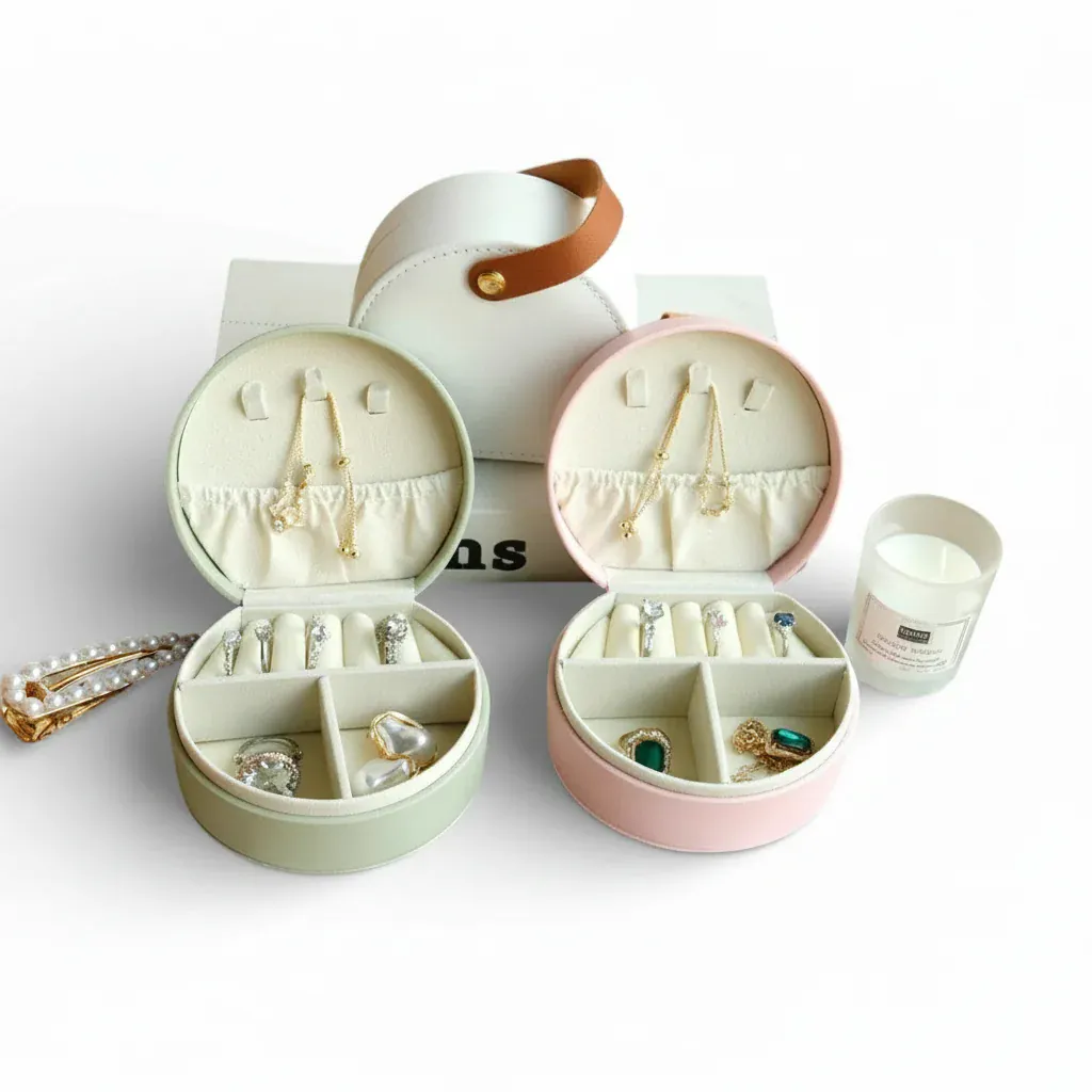 Boîte bijoux voyage | Écrin compact bagues, colliers, boucles