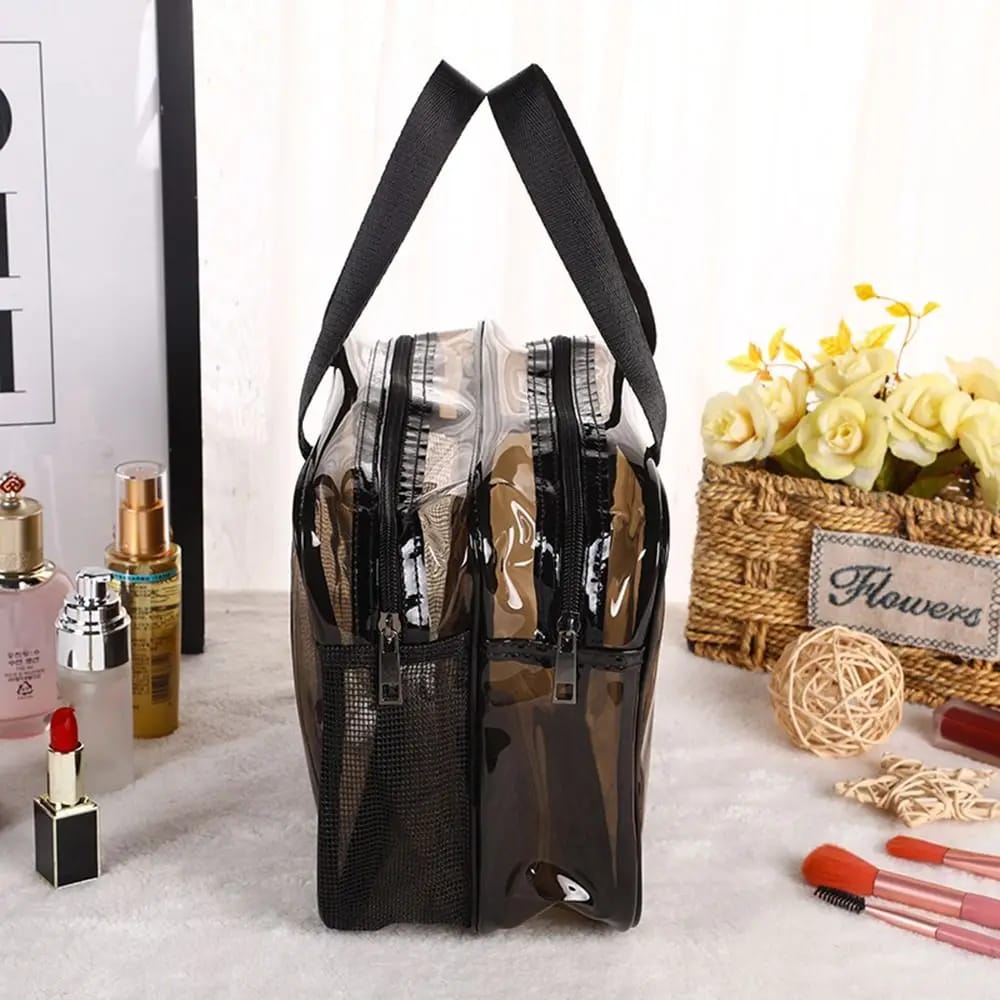 Grande Trousse de Toilette Transparente PVC Sec/Humide