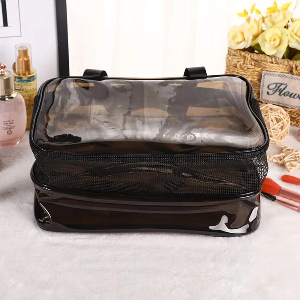 Grande Trousse de Toilette Transparente PVC Sec/Humide