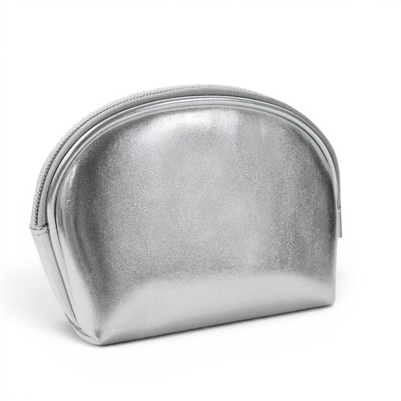 La Argva | Pochette Maquillage Clutch Simili Cuir Argentée