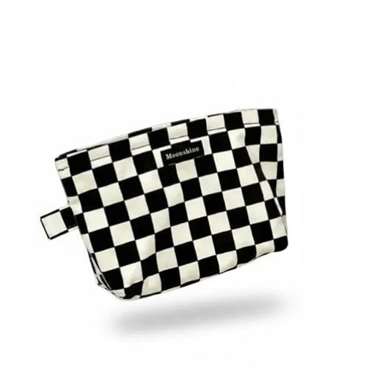 La Bianca | Trousse de Toilette Femme Carreaux Noir Blanc
