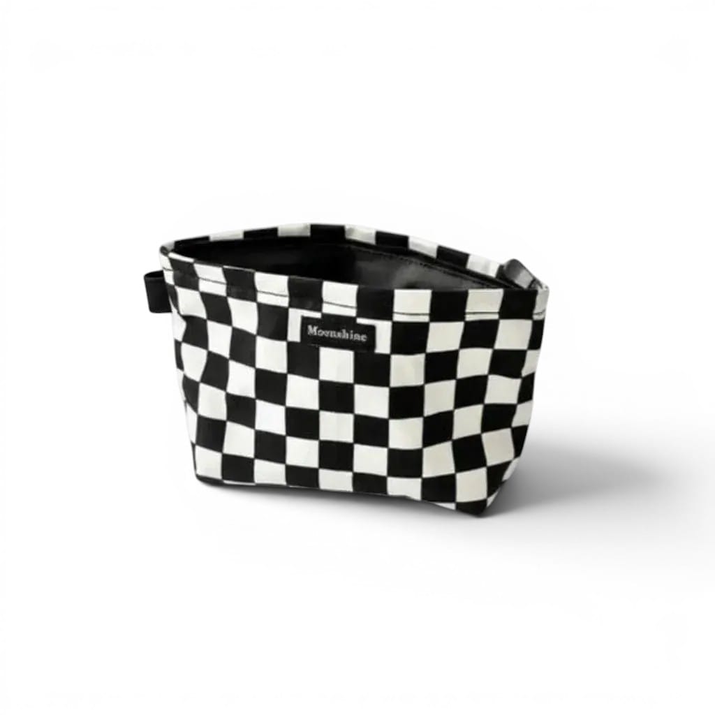 La Bianca | Trousse de Toilette Femme Carreaux Noir Blanc