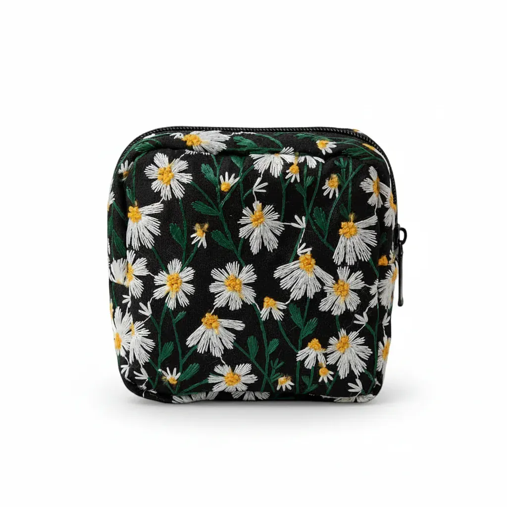 La Brova | Trousse Maquillage Canvas Broderie Florale