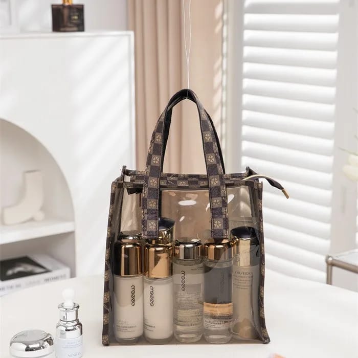 La Carvi | Grande Trousse de Toilette Femme PVC Carreaux