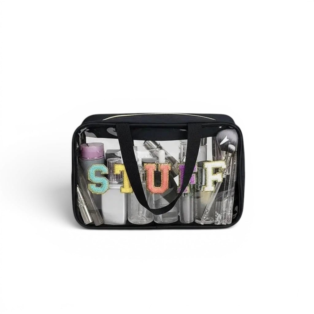 La Cheni | Trousse Transparente PVC Lettres Chenille Grande Capacité