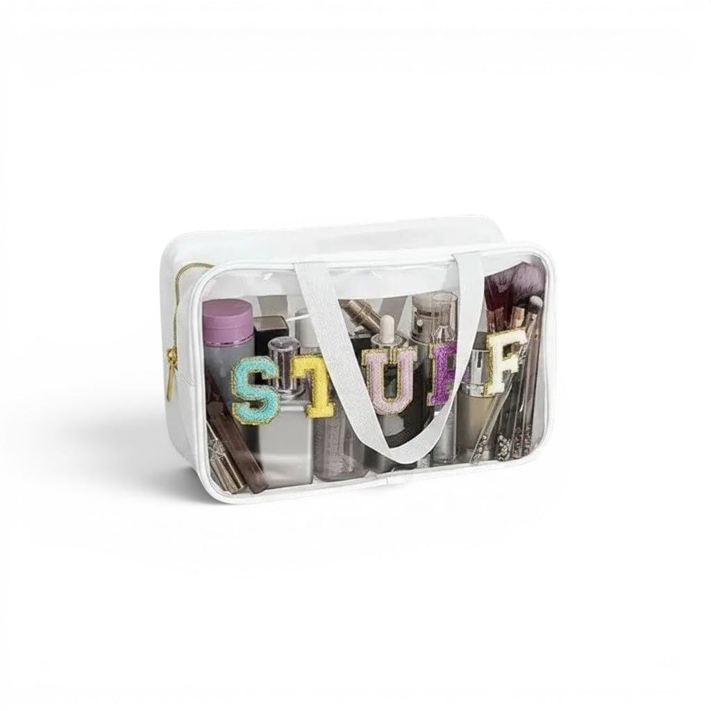 La Cheni | Trousse Transparente PVC Lettres Chenille Grande Capacité