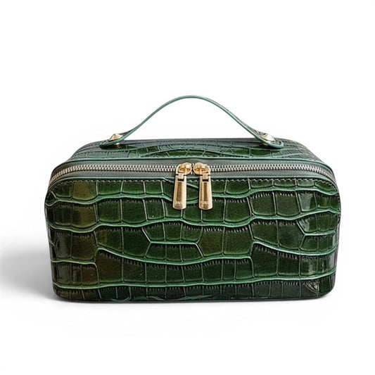 La Crova | Trousse de Toilette Femme - Simili Cuir Motif Croco