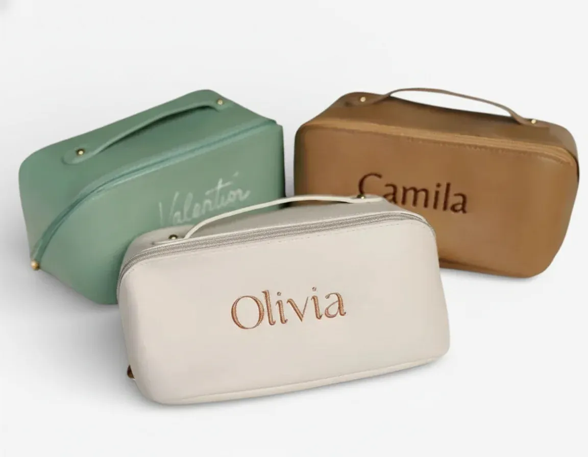 La Cuori | Trousse Toilette Personnalisable Cuir PU Poignée