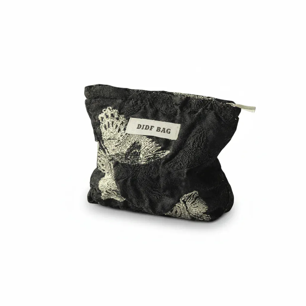 La Dori | Trousse de Toilette Femme Jacquard Doré Floral