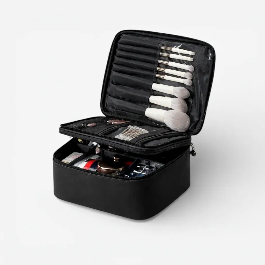 La Dupva | Vanity Maquillage Simili Cuir Double Couche