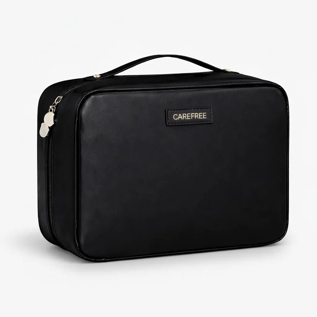 La Duzzi | Trousse Maquillage Cuir PU Double Zip Élégante