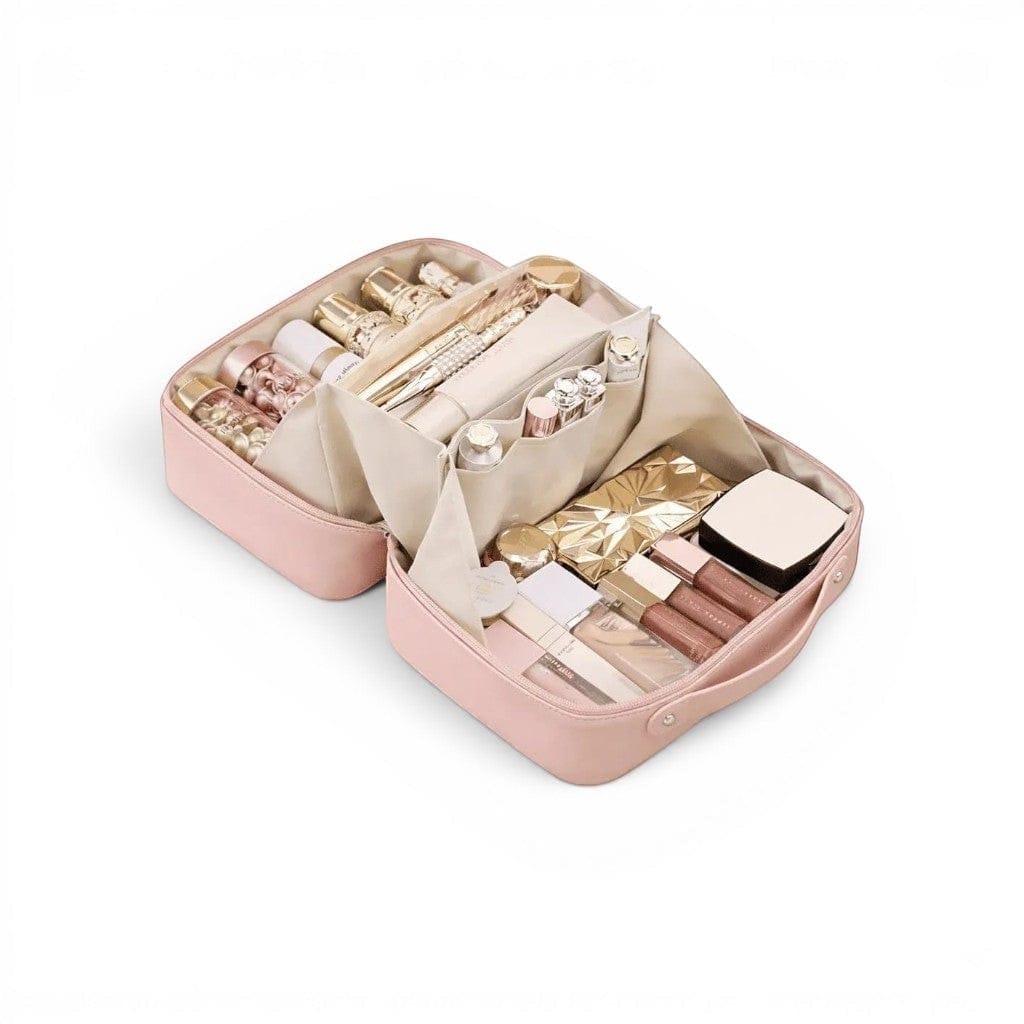 La Duzzi | Trousse Maquillage Cuir PU Double Zip Élégante