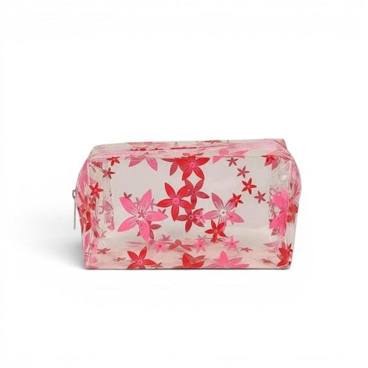 La Flovia | Trousse Transparente PVC Motif Floral Compacte