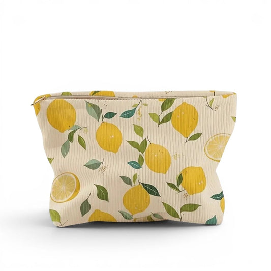 La Gialla | Trousse de Toilette Femme Velours Floral Jaune