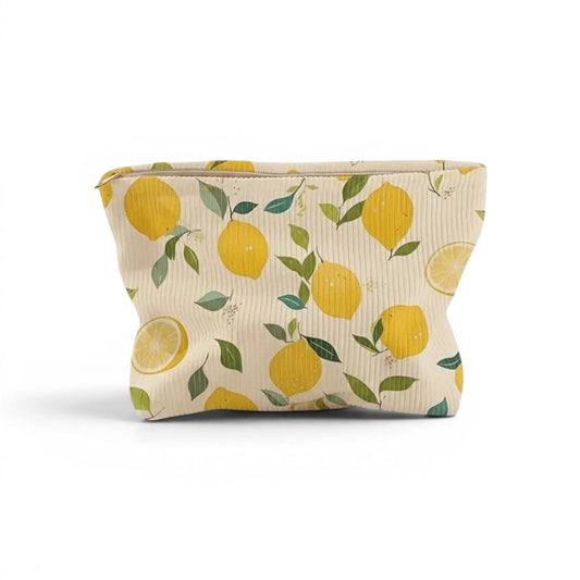 La Gialla | Trousse de Toilette Femme Velours Floral Jaune