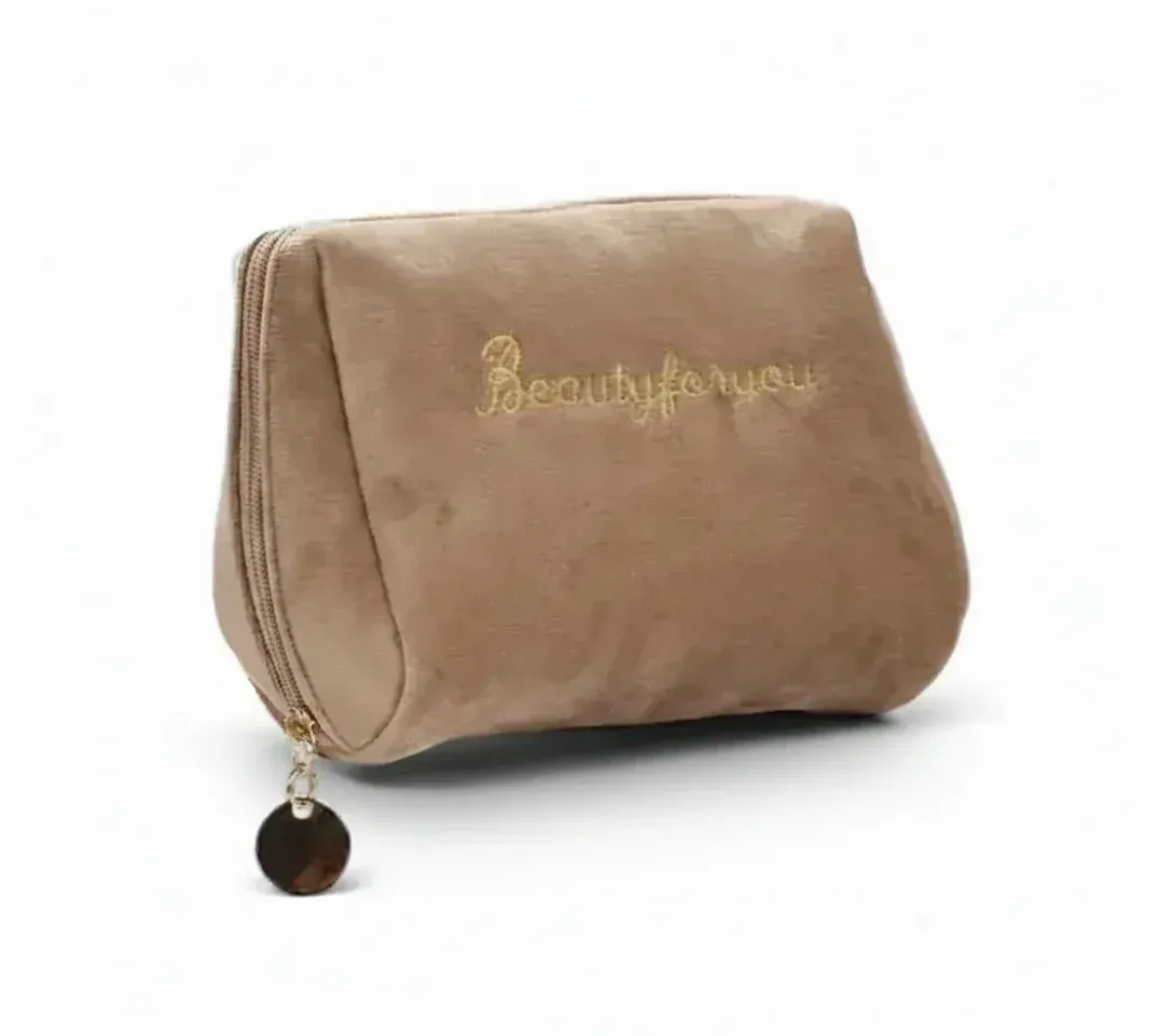 La Lettra | Trousse Toilette Velours Broderie Femme