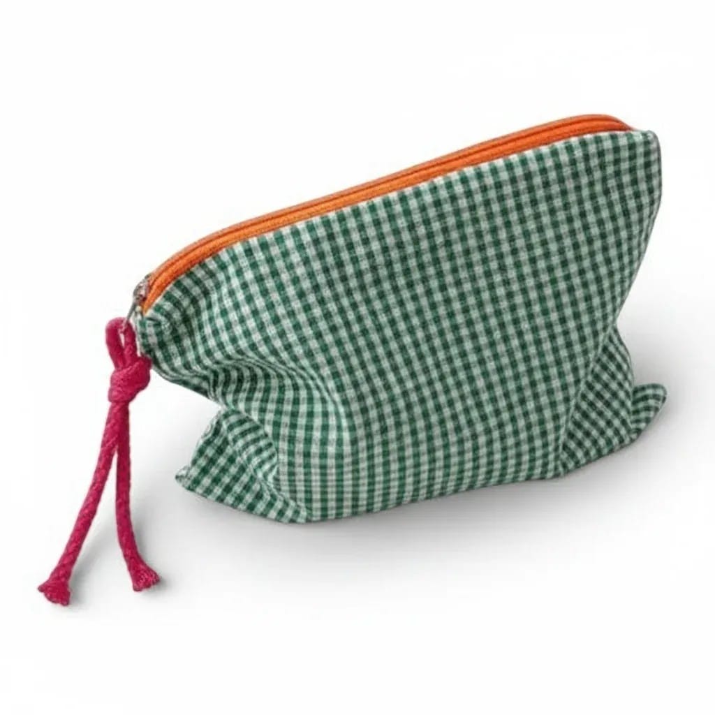 La Lini | Trousse de Toilette Femme Coton Lin Carreaux