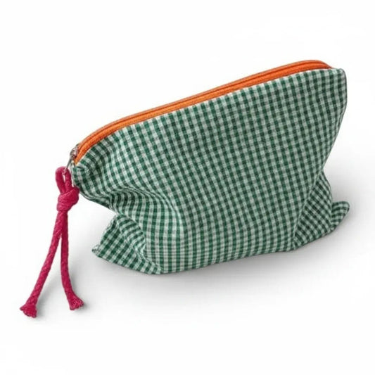 La Lini | Trousse de Toilette Femme Coton Lin Carreaux