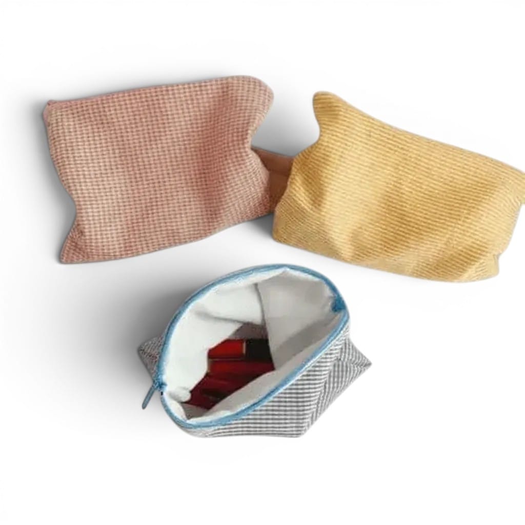 La Lini | Trousse de Toilette Femme Coton Lin Carreaux
