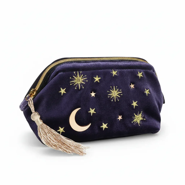 La Lunva | Trousse de Toilette Femme Velours Brodée Étoiles