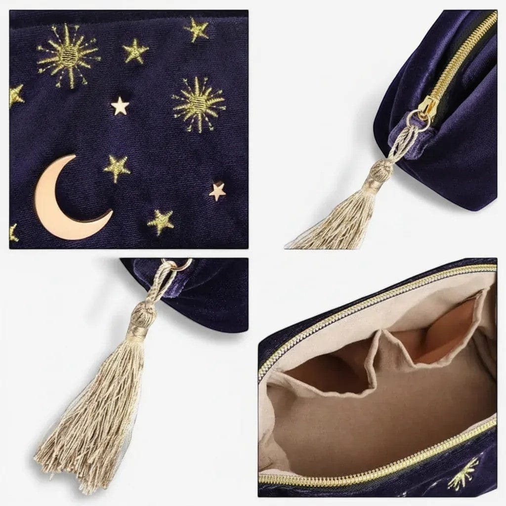 La Lunva | Trousse de Toilette Femme Velours Brodée Étoiles