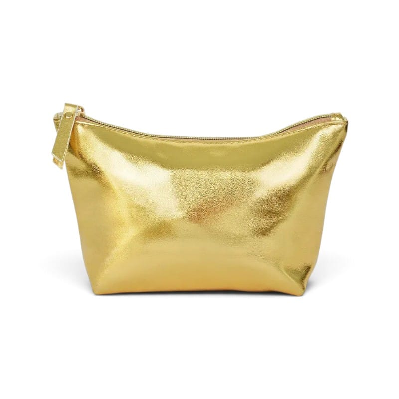 La Metalva | Pochette Maquillage Clutch Simili Cuir Métallisé - Argent & Or