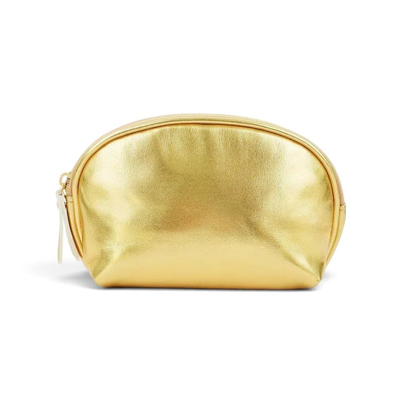 La Metalva | Pochette Maquillage Clutch Simili Cuir Métallisé - Argent & Or
