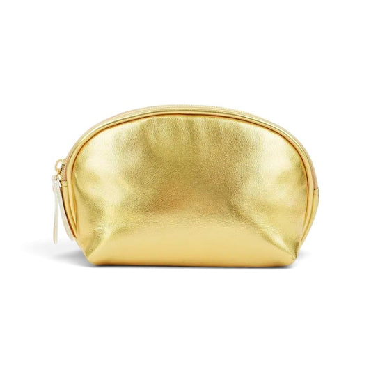 La Metalva | Pochette Maquillage Clutch Simili Cuir Métallisé - Argent & Or