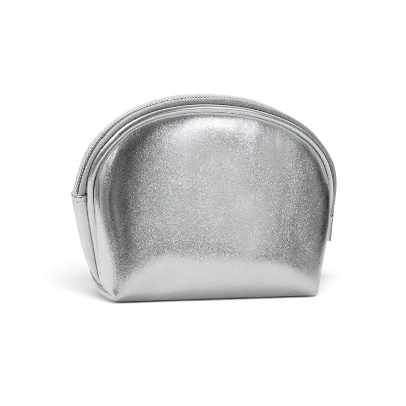 La Metalva | Pochette Maquillage Clutch Simili Cuir Métallisé - Argent & Or