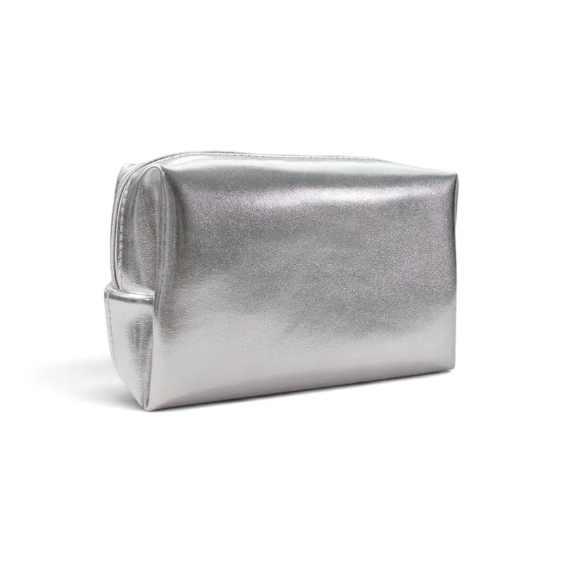 La Metalva | Pochette Maquillage Clutch Simili Cuir Métallisé - Argent & Or