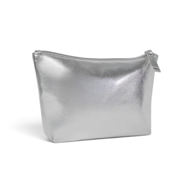 La Metalva | Pochette Maquillage Clutch Simili Cuir Métallisé - Argent & Or