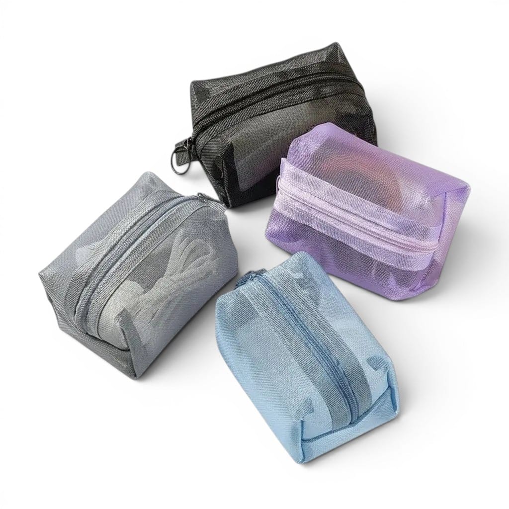 La Minvi | Mini Trousse Nylon Mesh Transparente Ultra-Compacte