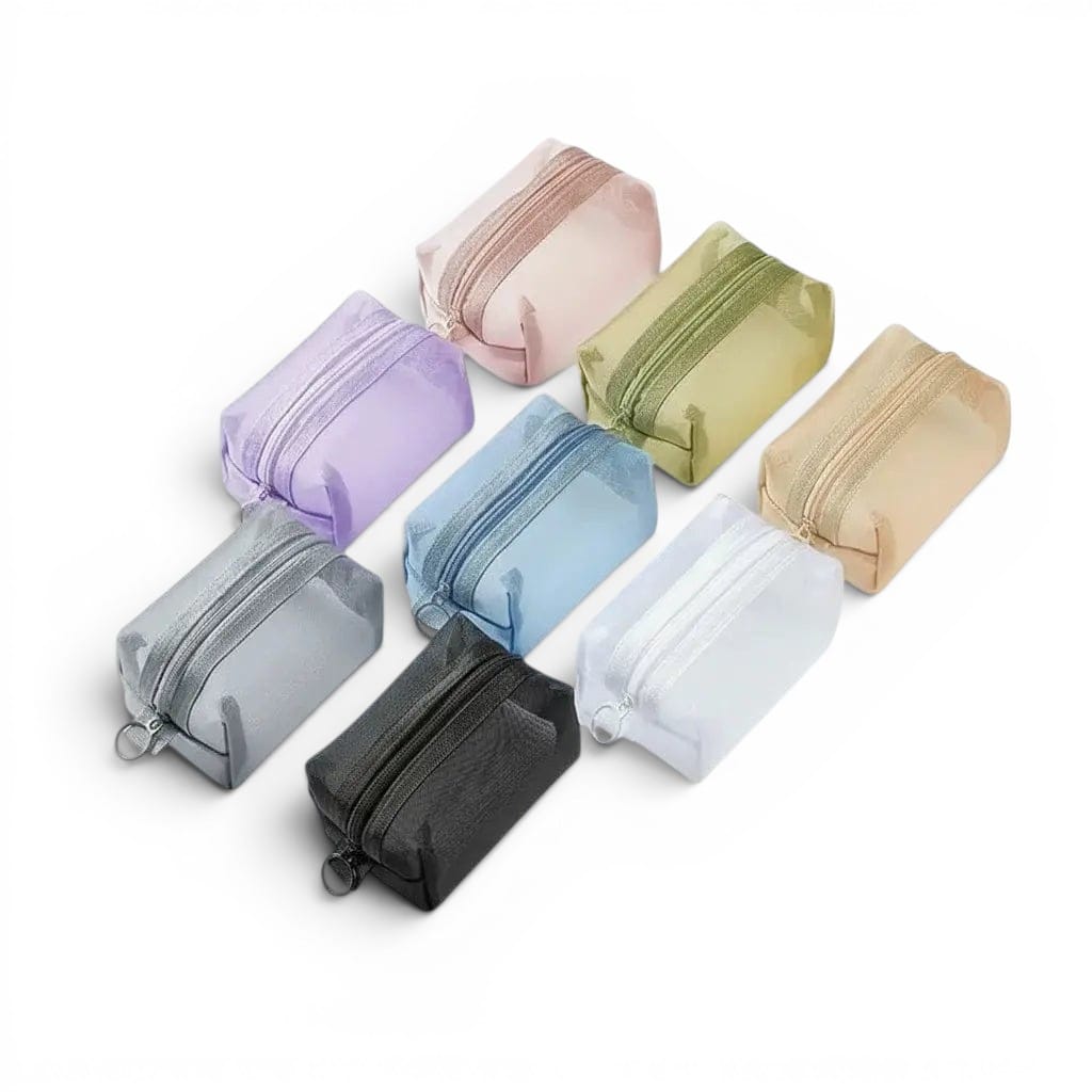 La Minvi | Mini Trousse Nylon Mesh Transparente Ultra-Compacte