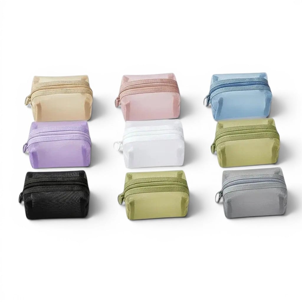 La Minvi | Mini Trousse Nylon Mesh Transparente Ultra-Compacte