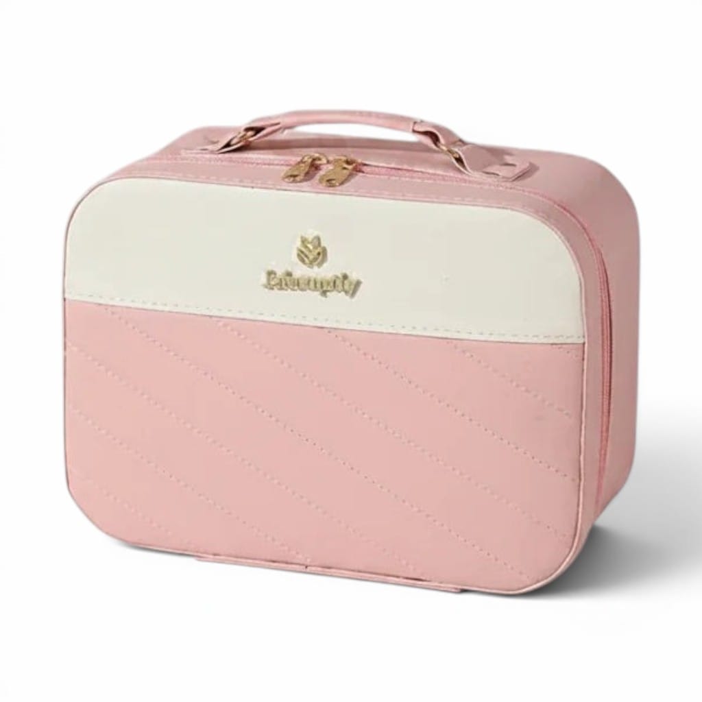 La Mirva | Trousse Maquillage Cuir PU Waterproof Miroir LED