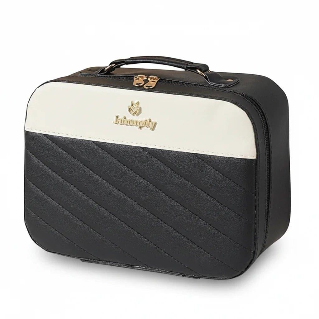 La Mirva | Trousse Maquillage Cuir PU Waterproof Miroir LED