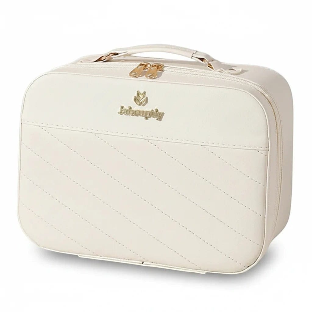 La Mirva | Trousse Maquillage Cuir PU Waterproof Miroir LED