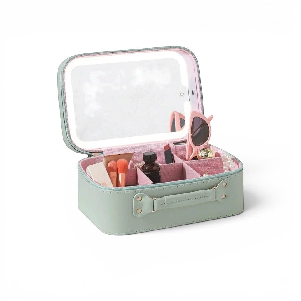 La Mirva | Trousse Maquillage Cuir PU Waterproof Miroir LED