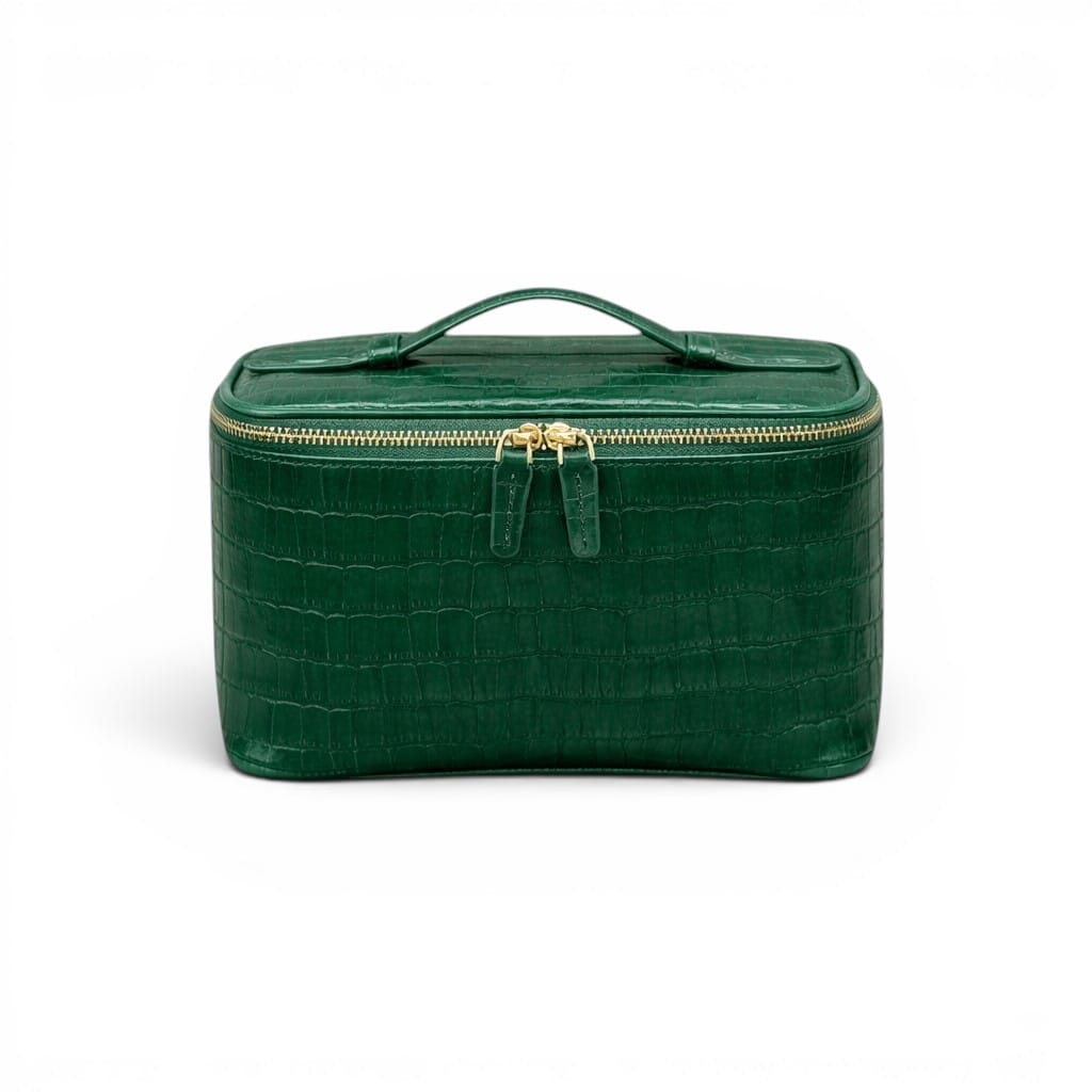 La Nappa | Trousse de Toilette Femme - Cuir Véritable Texture Croco