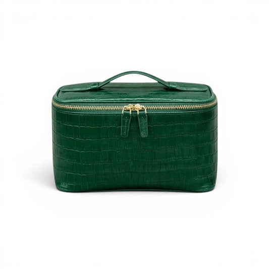 La Nappa | Trousse de Toilette Femme - Cuir Véritable Texture Croco