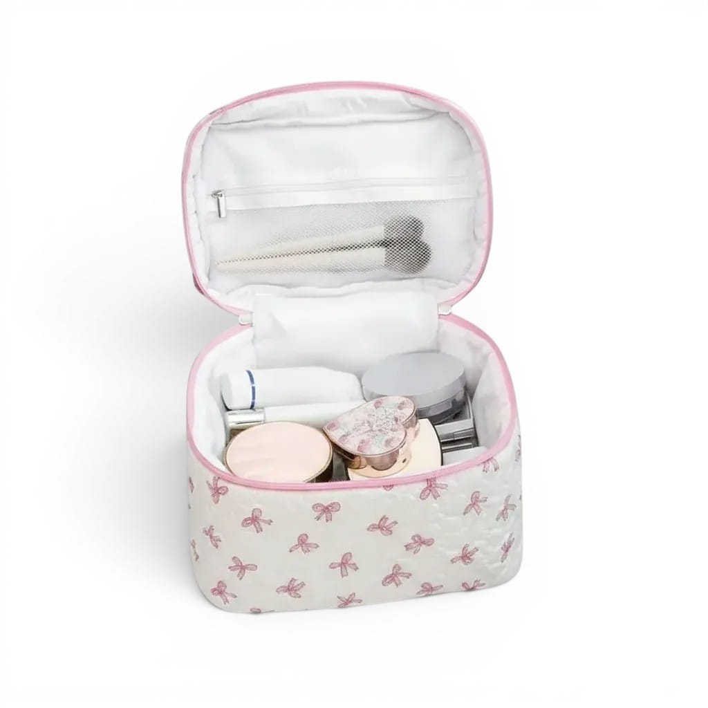 La Nodva | Pochette Maquillage Coton Nœud Format Boîte