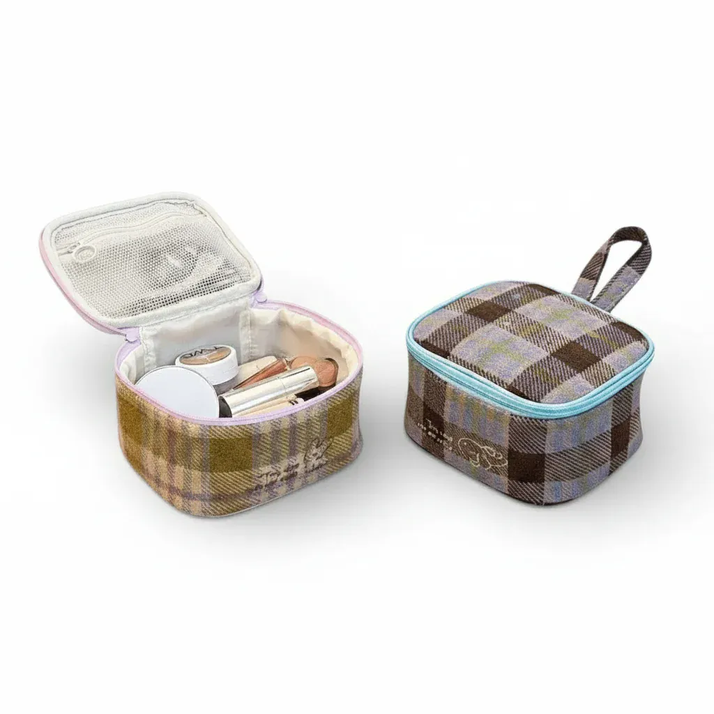 La Retvi | Trousse de Toilette Rétro Tartan Femme
