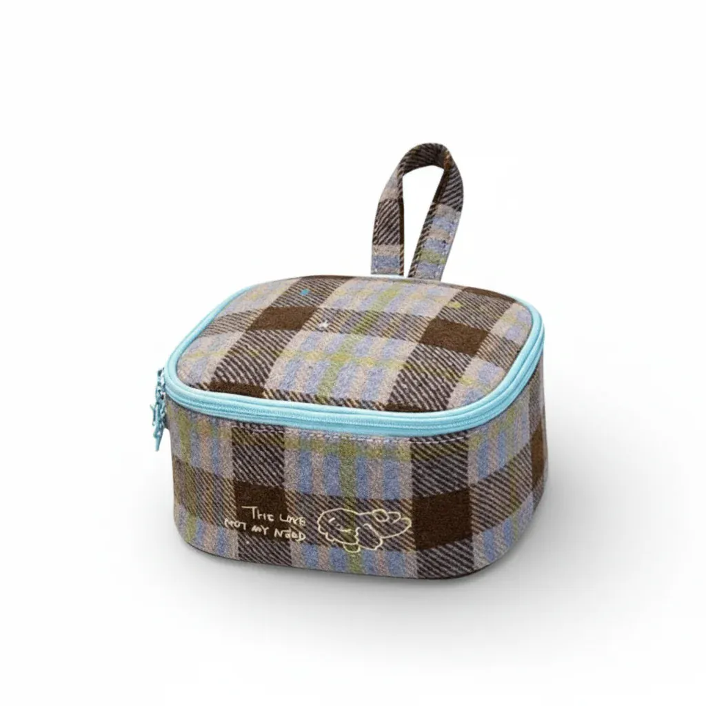 La Retvi | Trousse de Toilette Rétro Tartan Femme