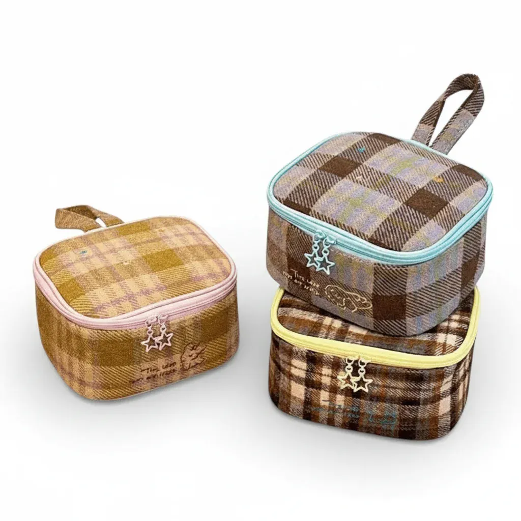 La Retvi | Trousse de Toilette Rétro Tartan Femme