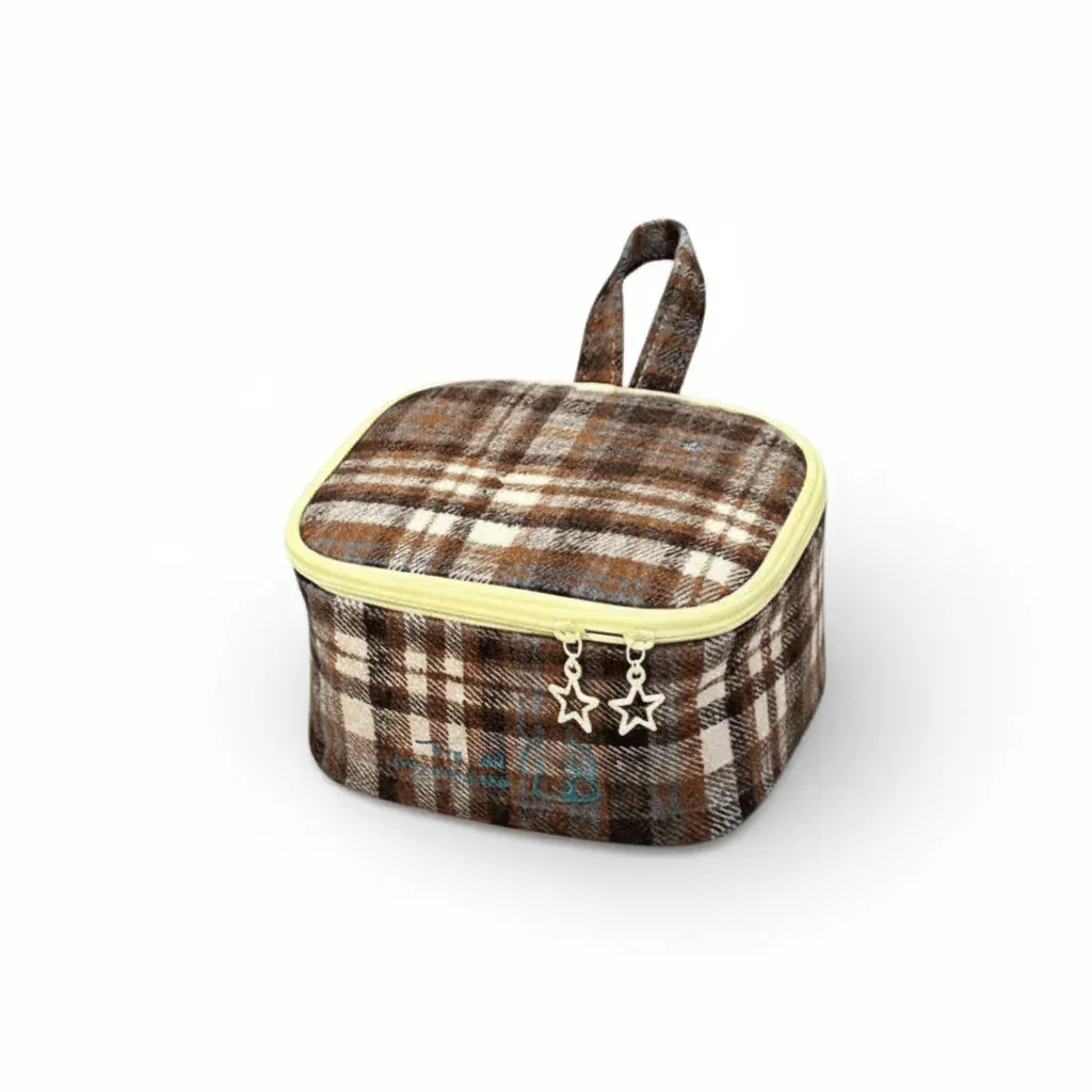 La Retvi | Trousse de Toilette Rétro Tartan Femme