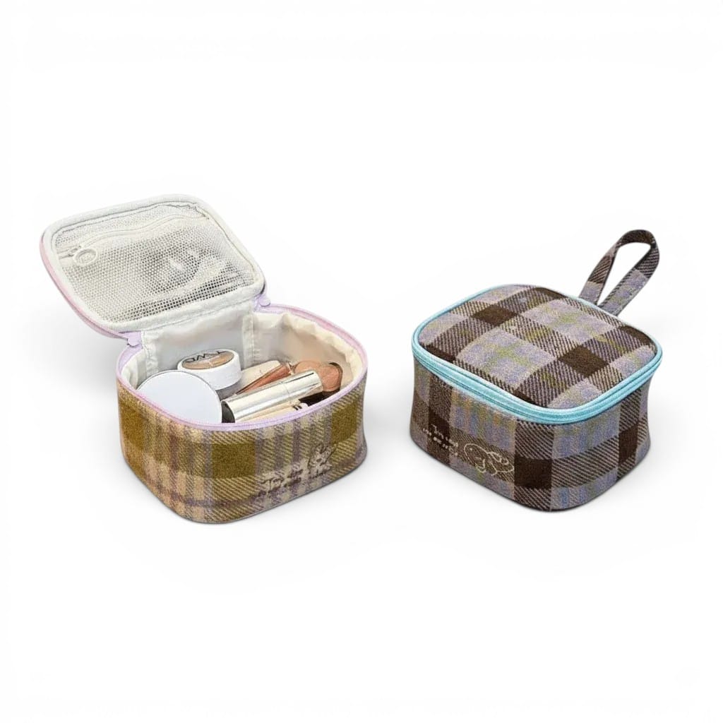 La Retvi | Trousse de Toilette Rétro Tartan Femme